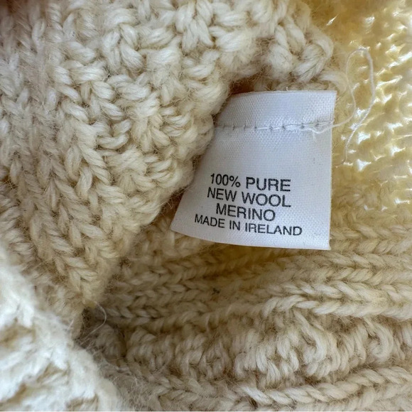 Vintage Irish Aran wool Fisherman sweater 4/5 boys girls Crana Handknits - Picture 5 of 6